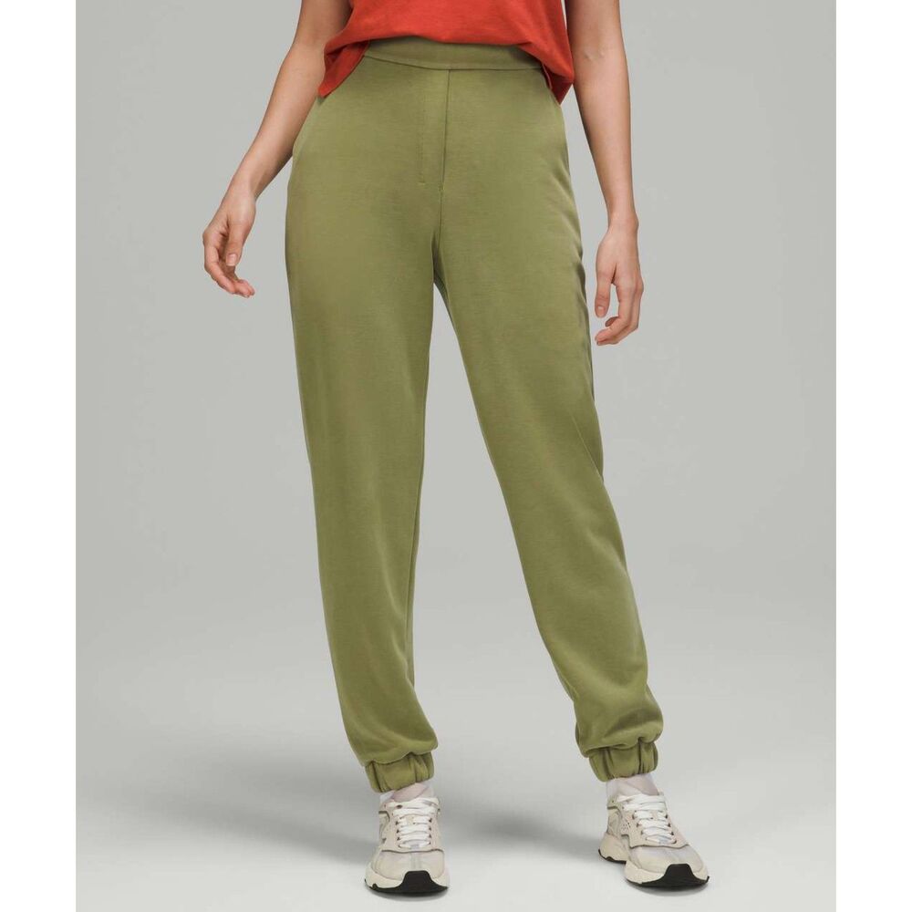 LULULEMON Softstreme Relaxed High Rise Bronze Green Jogger Pant Size 4